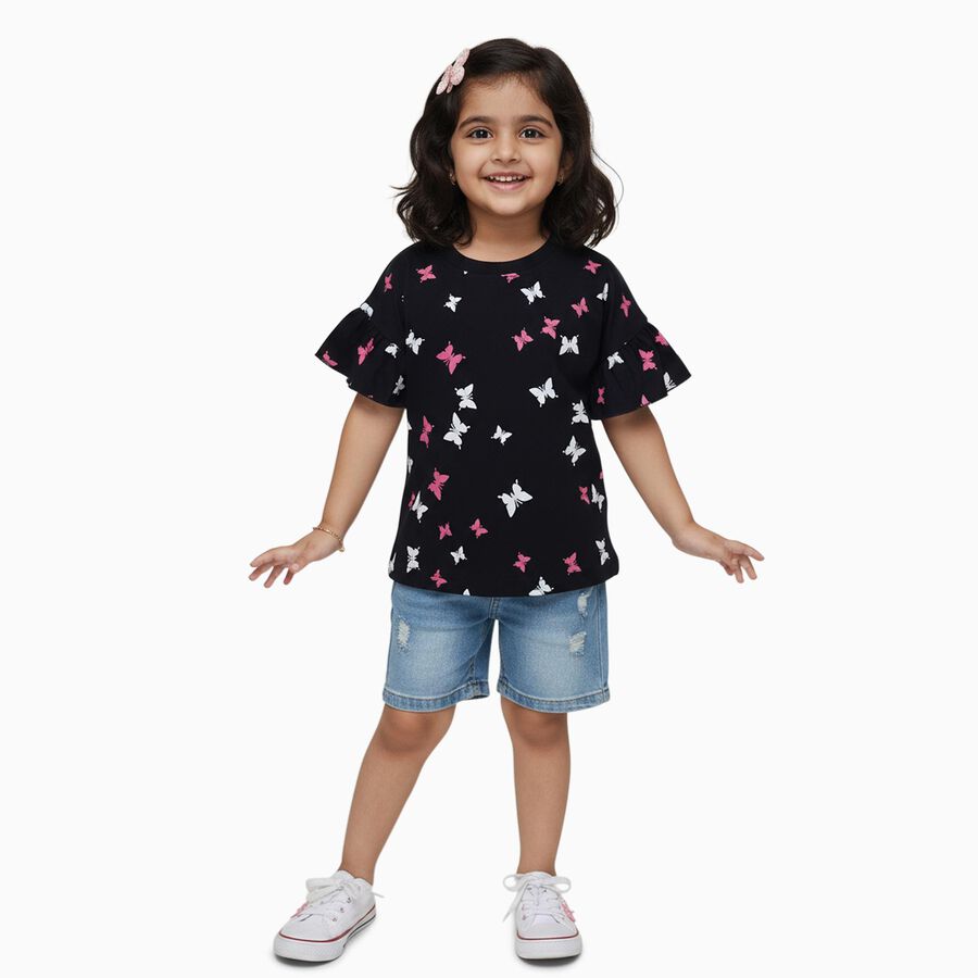 Girls' T-Shirt, Navy Blue, large