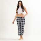 Women's Relaxed Fit Cotton Blend Pyjama, Navy Blue, small