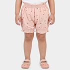 Girls' Peach Regular Fit Floral Printed Bloomer Shorts, Peach, small