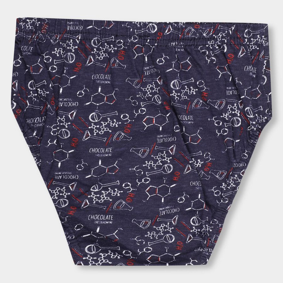 Boys' Dark Navy V-Cut Printed Briefs, Navy Blue, large image number null