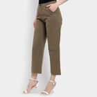 Ladies' 100% Cotton Trousers, Olive, small