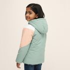 Girls Light Mint Green Hooded Casual Jacket, Light Green, small image number null