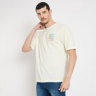 Men's Round Neck Half Sleeves T-Shirt , Off White, small