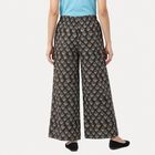 Women's Dark Grey Regular Fit Geometric Printed Palazzos, गहरा ग्रे, small