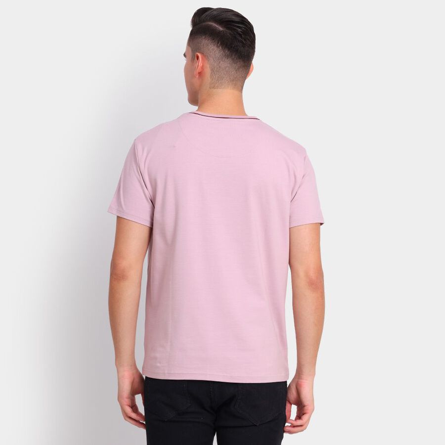 Men's Round Neck Half Sleeves T-Shirt, गुलाबी, large image number null