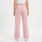 Women's Lilac Straight Fit Side-Striped Track Pants, लाइलेक, small
