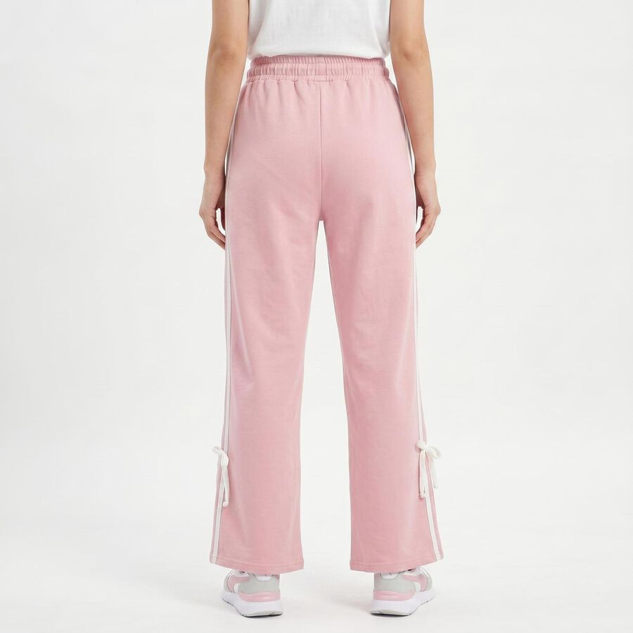Women's Lilac Straight Fit Side-Striped Track Pants, लाइलेक, large