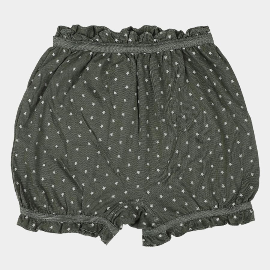 Girls' Light Green Regular Fit Ruffle Back Bloomers, Light Green, large