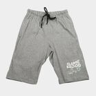 Boys Grey Regular Fit Graphic Print Jamaican Shorts, Light Grey, small