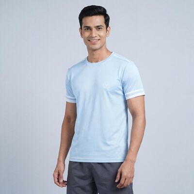 Men's Light Blue Crew Neck Athleisure Drifit T-Shirt
