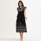 Ladies' 100% Cotton Empire Dress, Black, small image number null