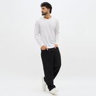 Men's Snow White Crew Neck Casual T-Shirt, White, small image number null