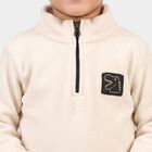Boys Beige High Neck Appliqu&eacute; Baba Suit, गहरा पीला, small