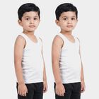 Boys White Cotton Round Neck Waistcoat Vest, सफ़ेद, small