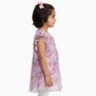 Girls Light Pink Round Neck Casual T-Shirt, Lilac, small