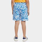 Boys' Blue Cotton Regular Fit Bermuda Shorts, Mid Blue, small