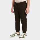 Boys Olive Green Regular Fit Jogger Trousers, ओलिव, small