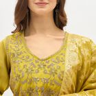 Women's Lime Green Embroidered Ethnic Set, हल्का हरा, small