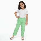 Girls' Light Mint Green Butterfly Printed Cotton Blend Pyjama, हल्का हरा, small image number null