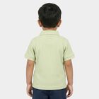 Boys Mint Green Cotton Polo Neck Casual T-Shirt, हल्का हरा, small