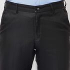 Solid Straight Fit Formal Trousers, Black, small image number null