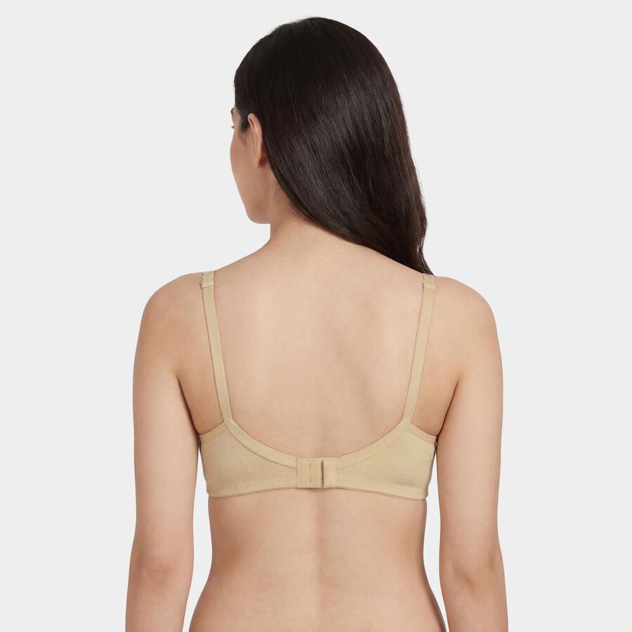 Women's Beige Cotton Non-Padded Wire-Free Everyday Bra, Beige, large