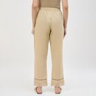 Women's Cotton Minimalist Wide-Leg Palazzos, गहरा पीला, small