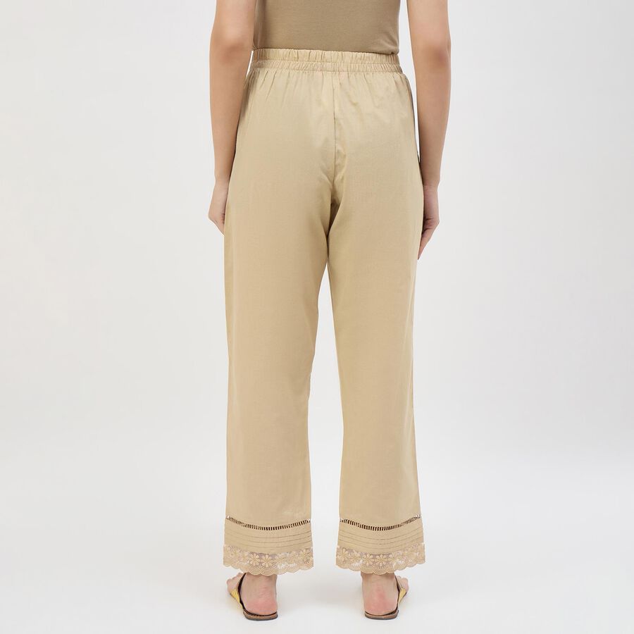 Women's Cotton Minimalist Wide-Leg Palazzos, गहरा पीला, large