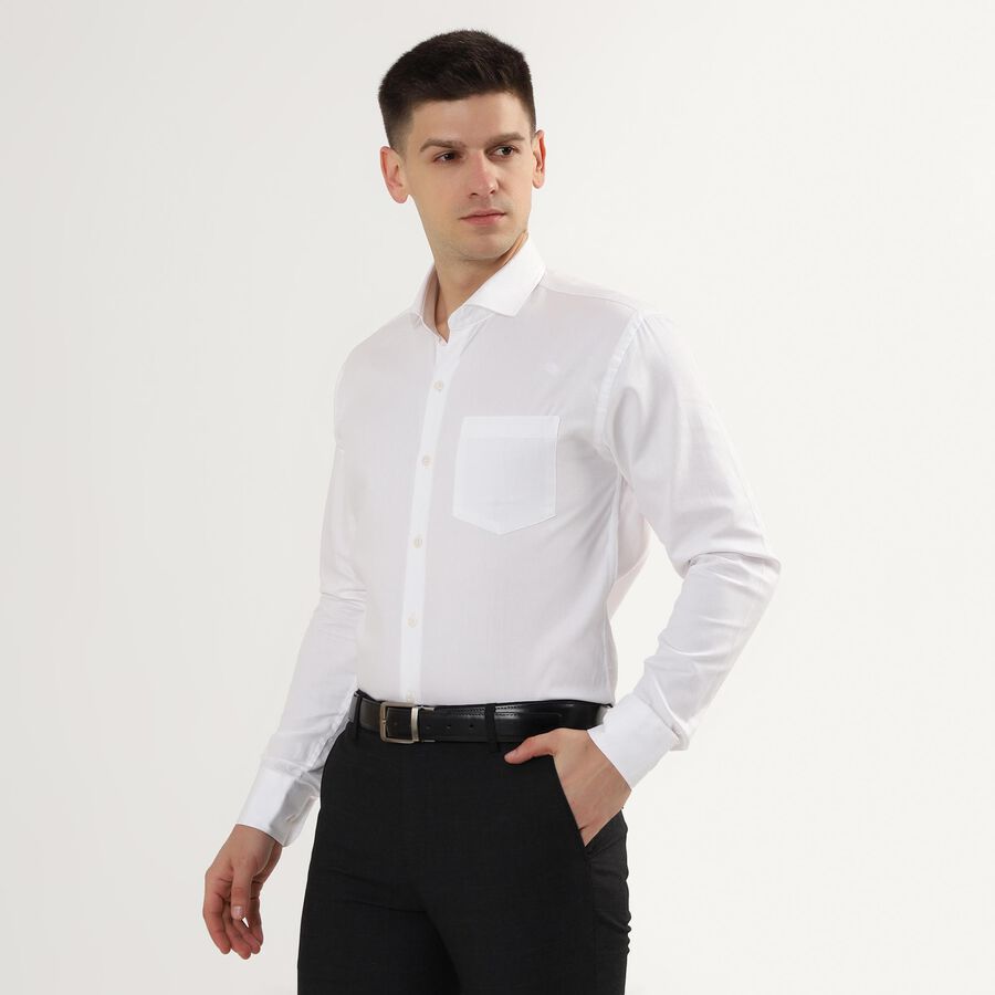 Men's 100% Cotton Cut Away Collar Formal Shirt , White, large image number null