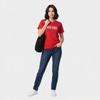 Women's Fuchsia Round Neck Regular T-Shirt, Fuchsia, small
