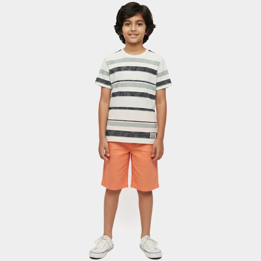 Boys' Light Green Crew Neck Graphic Printed T-Shirt, हल्का हरा, large