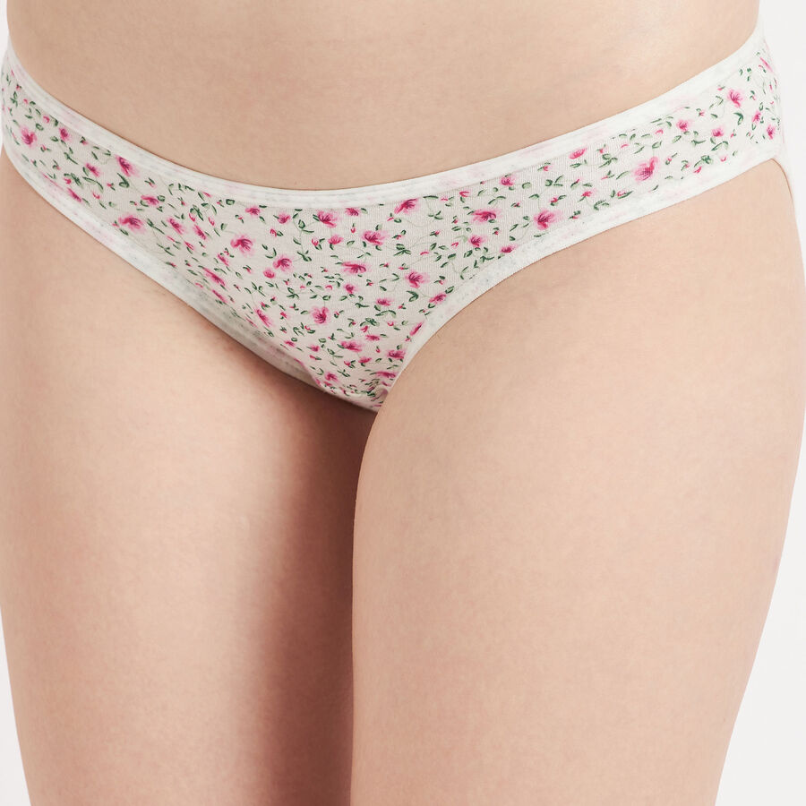 Cotton Printed Panty, Off White, large image number null