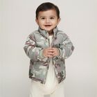 Infants Light Sage Green Hooded Casual Jacket, Light Green, small image number null