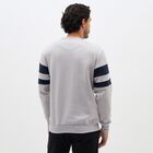 Men's Light Grey Crew Neck Casual Sweatshirt, Light Grey, small image number null