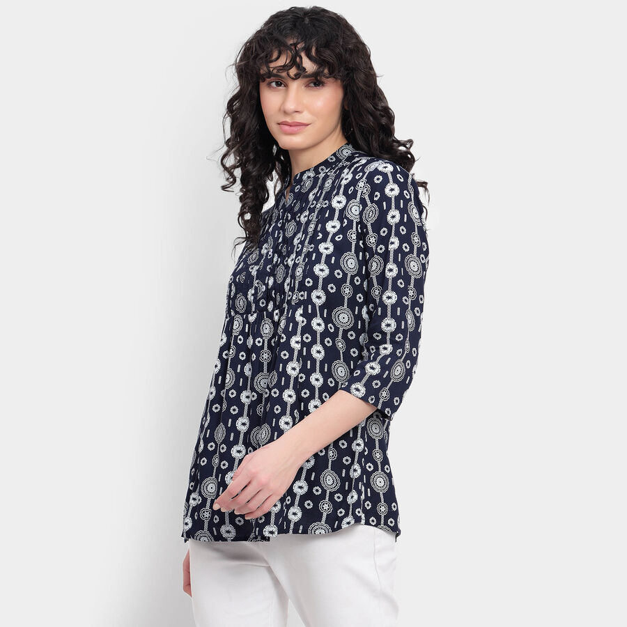 All Over Print Kurta, Navy Blue, large image number null
