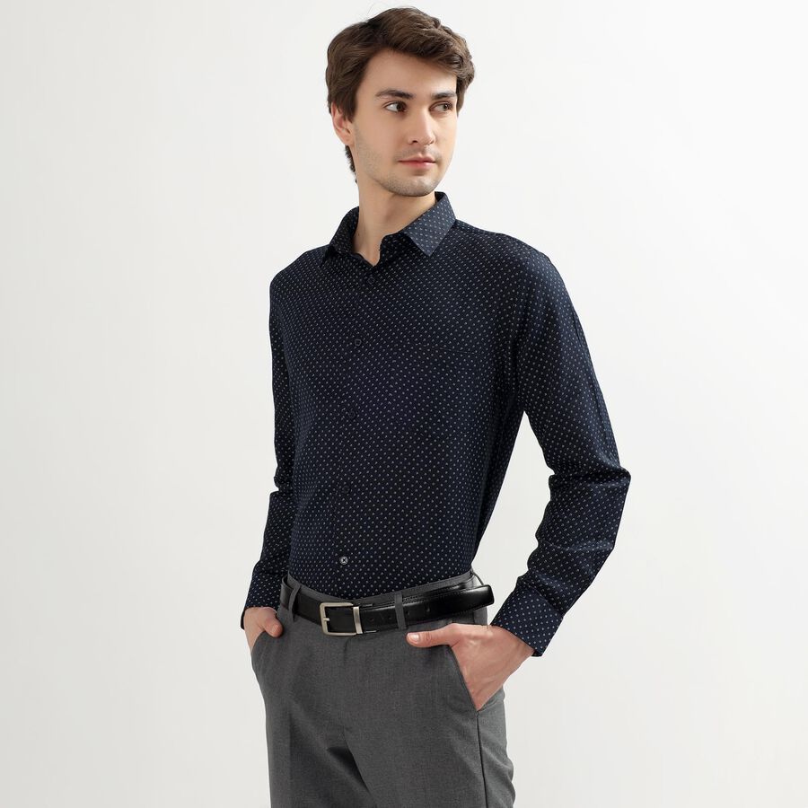 Men's Formal Shirt, Navy Blue, large image number null
