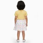 Infants' Bright Yellow Cotton Puff Sleeve Top and Floral Skirt Set, Yellow, small image number null