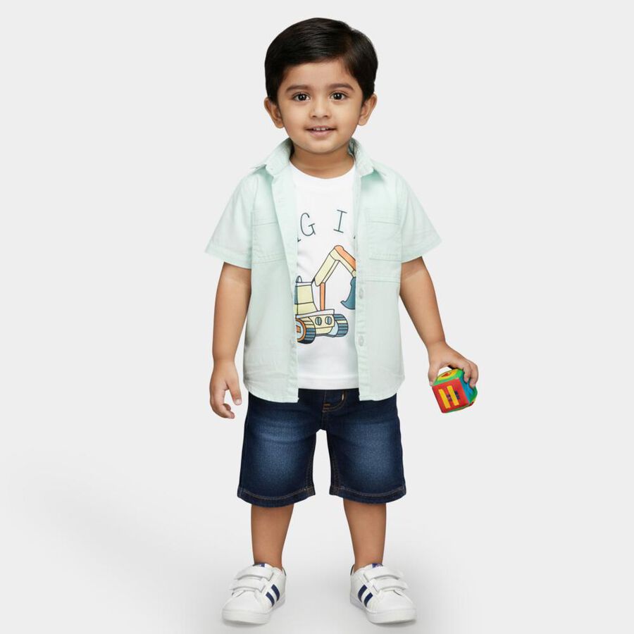 Infants' 100% Cotton Shirt, Aqua, large image number null