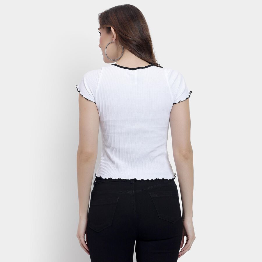 Ladies'  Crop  Top, White, large image number null