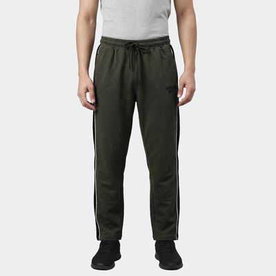 Men's Olive Regular Fit Cotton Blend Track Pants