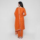 Women's Rust Notch Neck Embroidered Ethnic Set, Rust, small