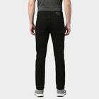 Men's Black Slim Fit Solid Jeans, काला, small