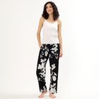 Women's Soft Ivory Relaxed Fit Solid Pyjama, काला, small