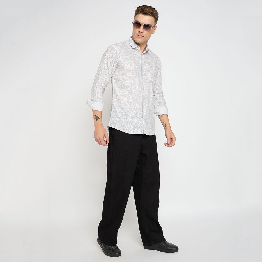 Men's Cotton Casual Shirt, Light Grey, large image number null