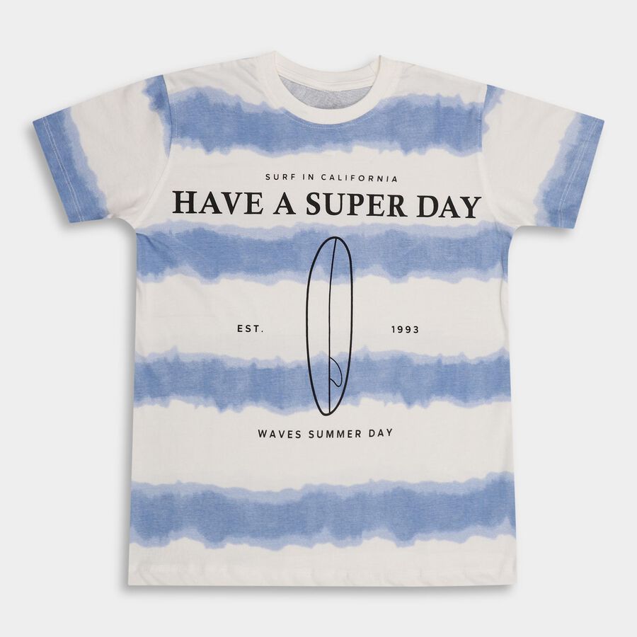 Boys' 100% Cotton Half Sleeves T-Shirt , Off White, large image number null