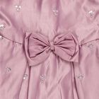 Girls' Light Dusty Pink Puff Sleeve Bow Party Wear Frock, Lilac, small image number null