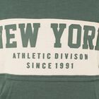 Boys Dark Sage Green Hooded Neck Graphic Sweatshirt, Dark Green, small image number null