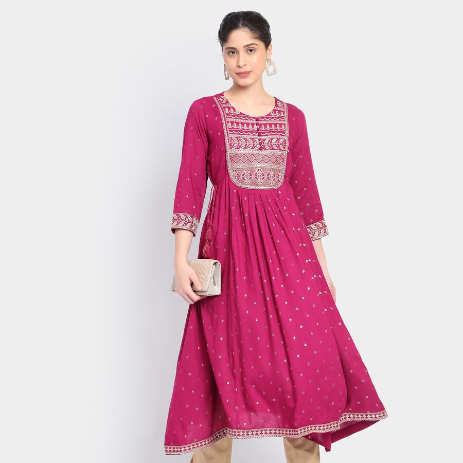Ladies' Kurta, Wine, large image number null