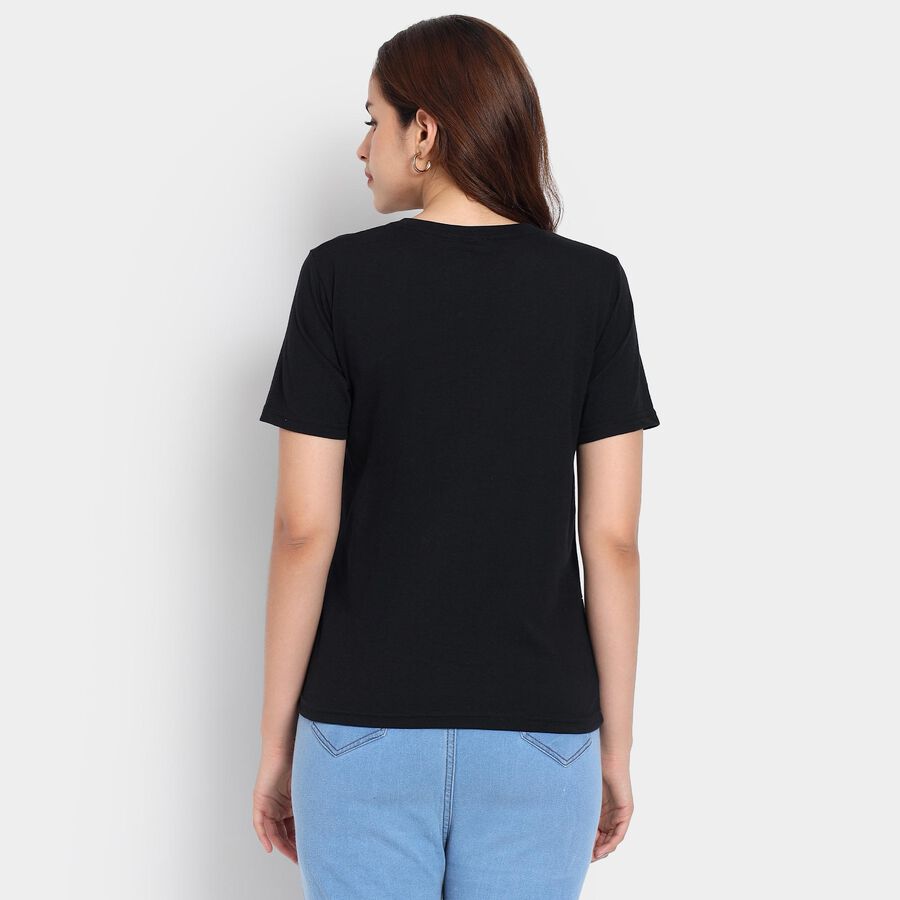 Ladies' Round Neck T-Shirt, Black, large image number null