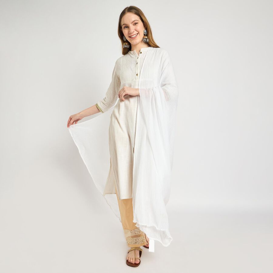 Ladies' Dupatta , सफ़ेद, large image number null